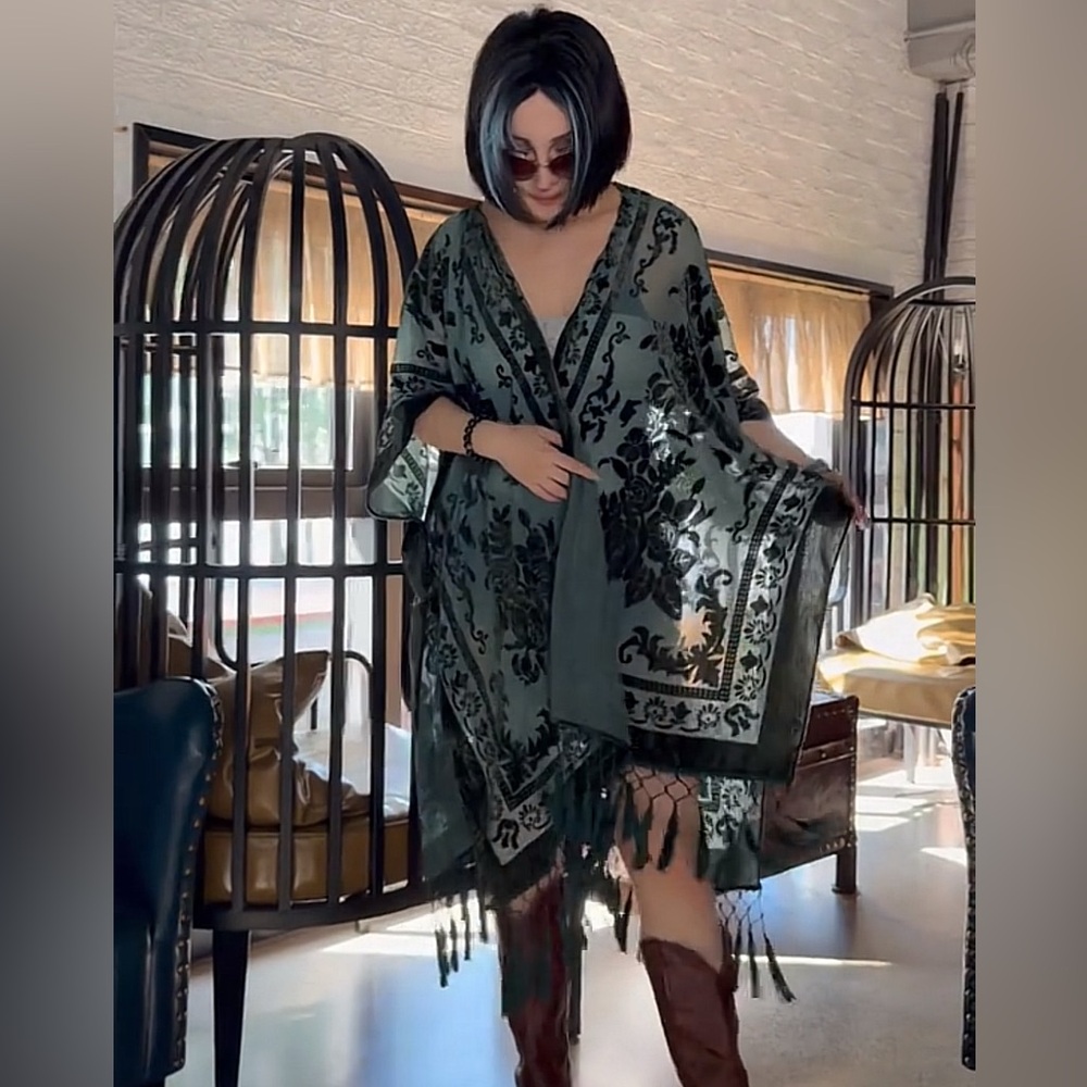 Green Floral Kimono NEW